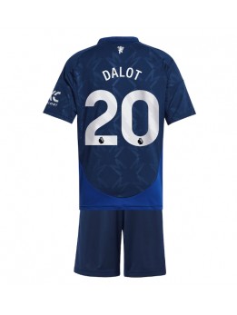 Billige Manchester United Diogo Dalot #20 Bortedraktsett Barn 2024-25 Kortermet (+ Korte bukser)